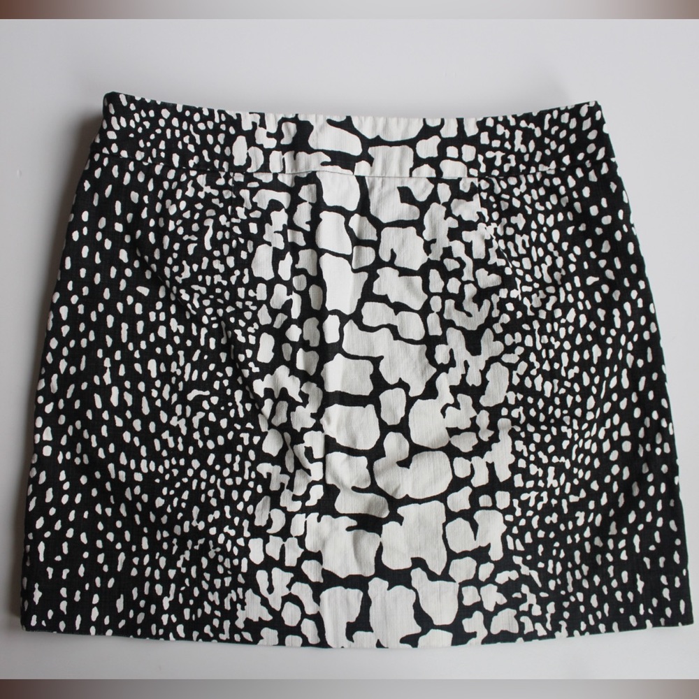 J. Crew Size 2 Python Print Mini Skirt in Black/White Snake Animal Style #90964